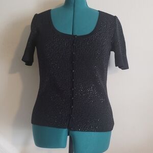 St. John Evening By Marie Gray Short Sleeve Sweater
